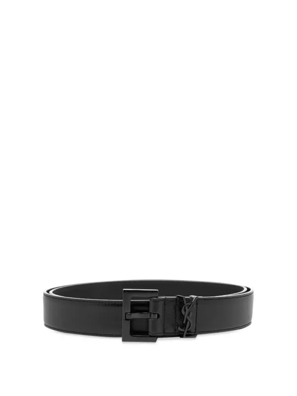 Metal Logo Leather Belt
